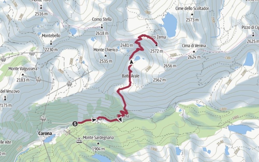 Pizzo Zerna - Track of the Itinerary - BergamoXP
